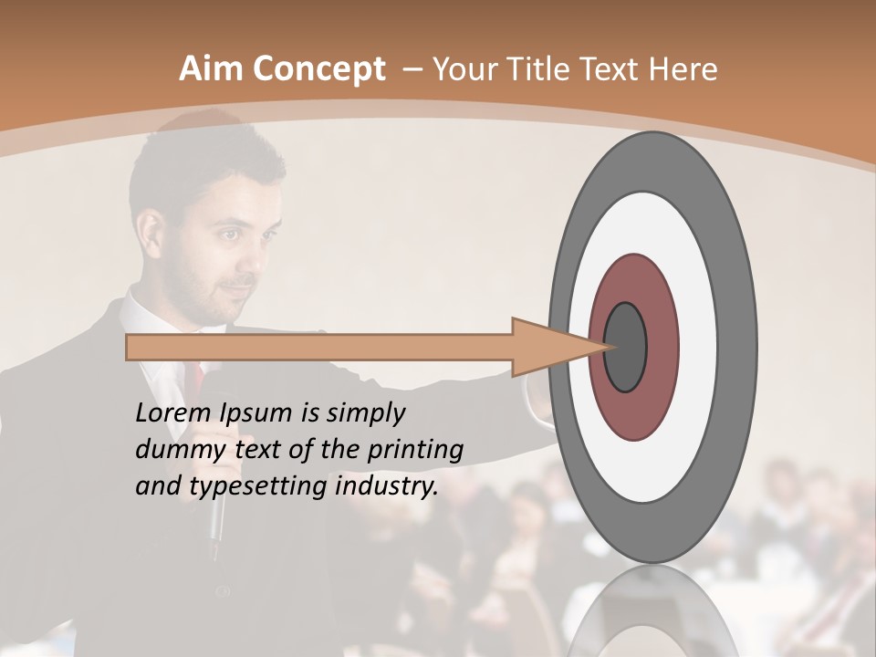 A Man In A Suit Is Giving A Presentation PowerPoint Template