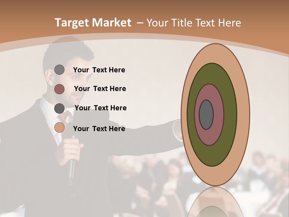 A Man In A Suit Is Giving A Presentation PowerPoint Template