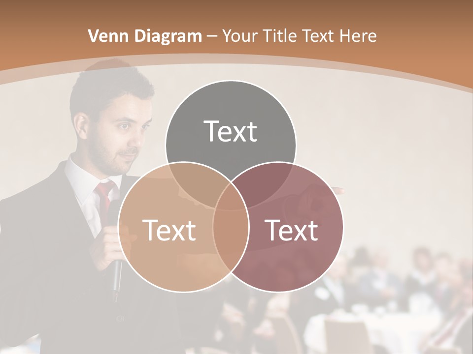 A Man In A Suit Is Giving A Presentation PowerPoint Template