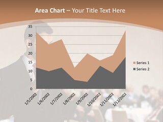 A Man In A Suit Is Giving A Presentation PowerPoint Template