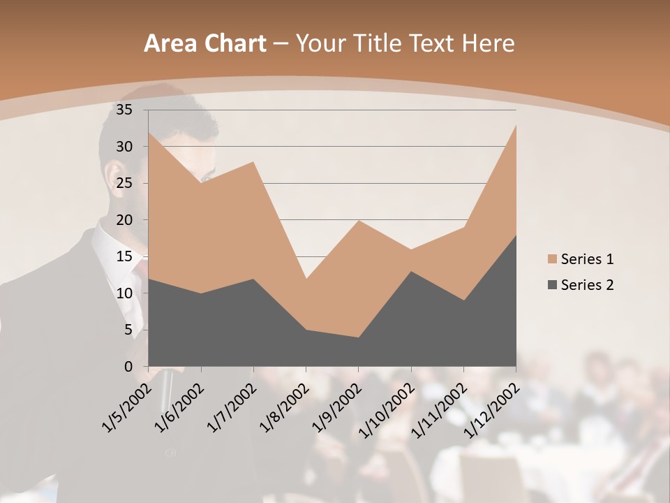 A Man In A Suit Is Giving A Presentation PowerPoint Template