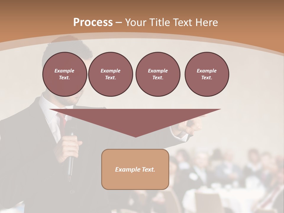 A Man In A Suit Is Giving A Presentation PowerPoint Template