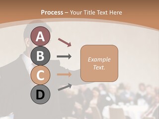 A Man In A Suit Is Giving A Presentation PowerPoint Template