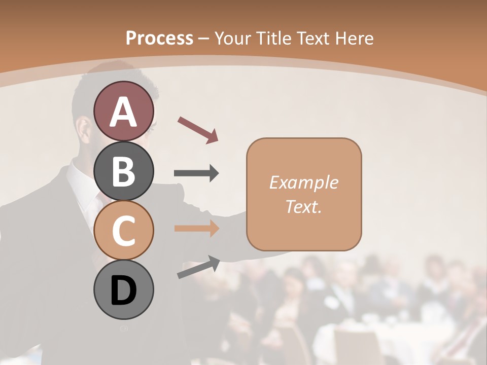 A Man In A Suit Is Giving A Presentation PowerPoint Template