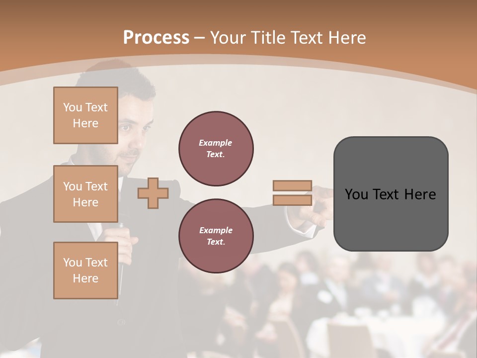 A Man In A Suit Is Giving A Presentation PowerPoint Template