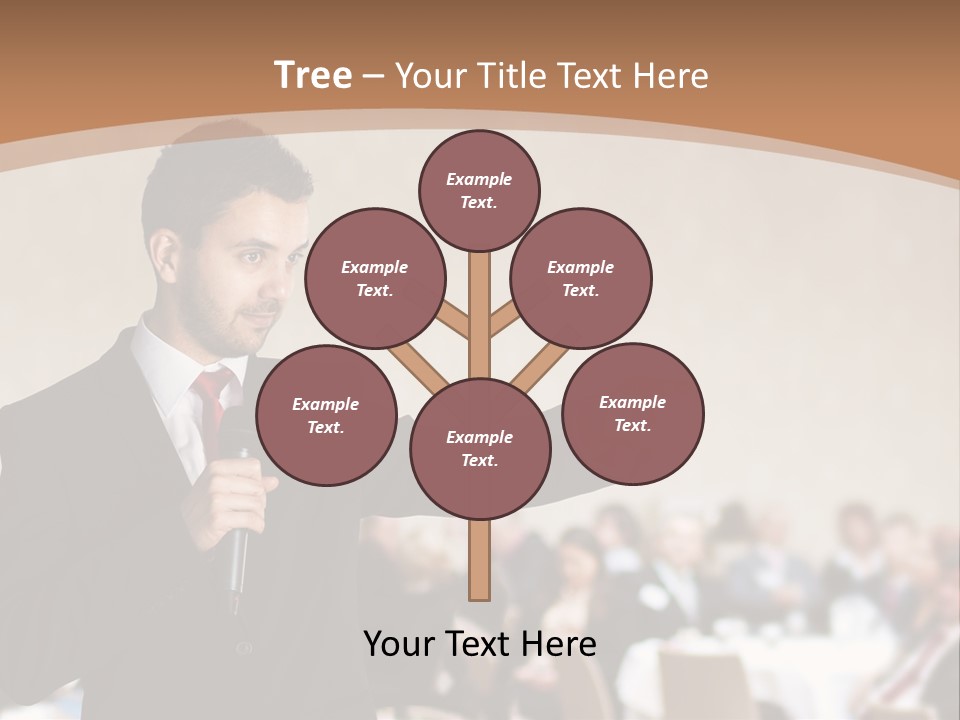 A Man In A Suit Is Giving A Presentation PowerPoint Template