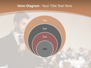 A Man In A Suit Is Giving A Presentation PowerPoint Template