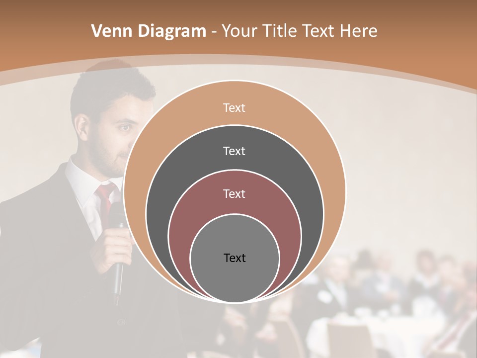 A Man In A Suit Is Giving A Presentation PowerPoint Template