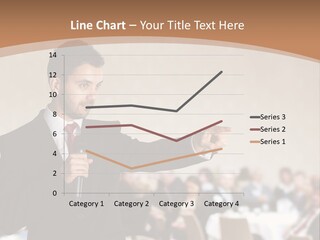 A Man In A Suit Is Giving A Presentation PowerPoint Template