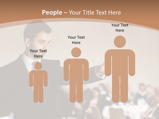 A Man In A Suit Is Giving A Presentation PowerPoint Template