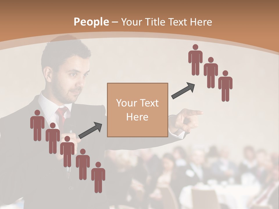A Man In A Suit Is Giving A Presentation PowerPoint Template