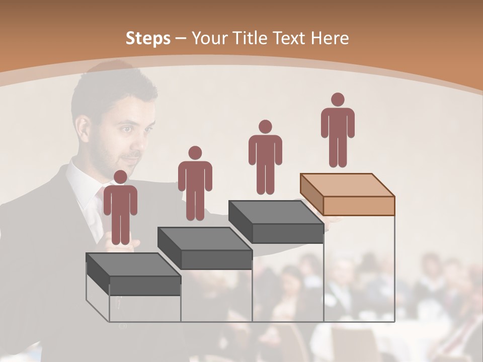 A Man In A Suit Is Giving A Presentation PowerPoint Template
