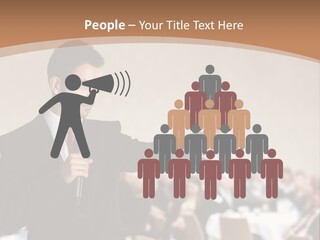 A Man In A Suit Is Giving A Presentation PowerPoint Template