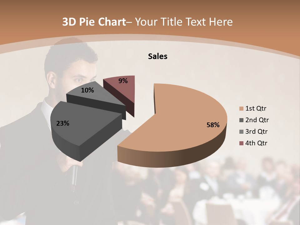 A Man In A Suit Is Giving A Presentation PowerPoint Template