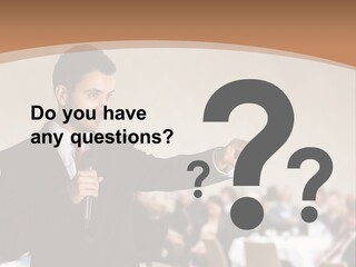 A Man In A Suit Is Giving A Presentation PowerPoint Template