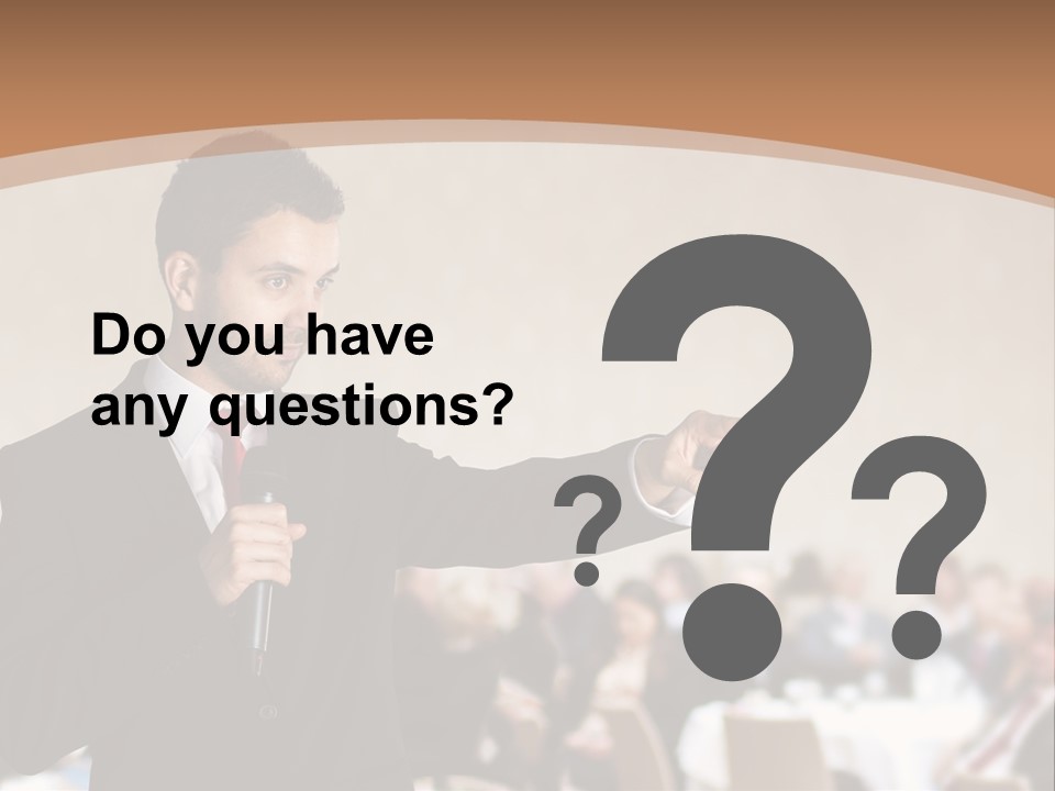 A Man In A Suit Is Giving A Presentation PowerPoint Template