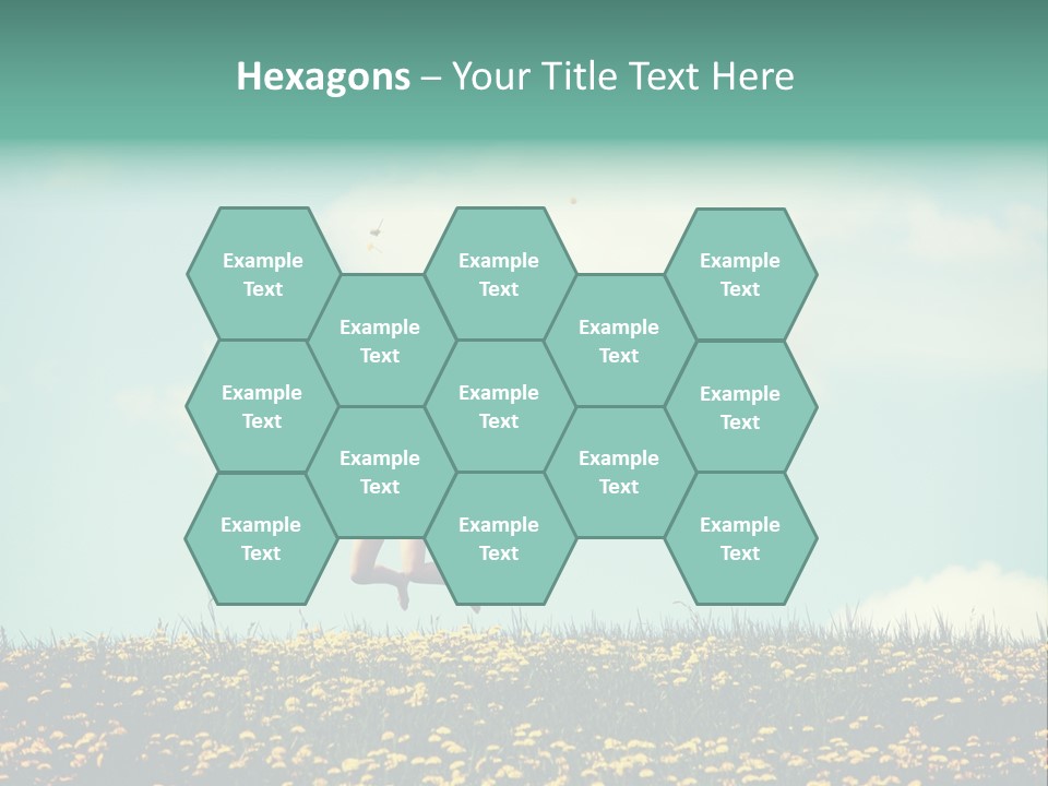 A Woman Jumping In The Air With A Kite PowerPoint Template