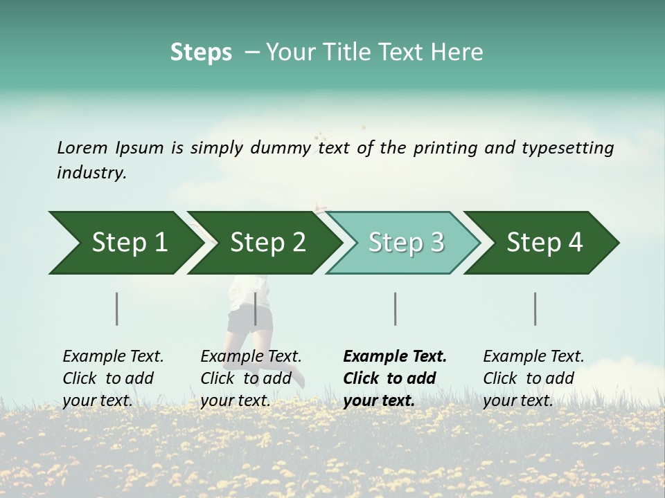 A Woman Jumping In The Air With A Kite PowerPoint Template