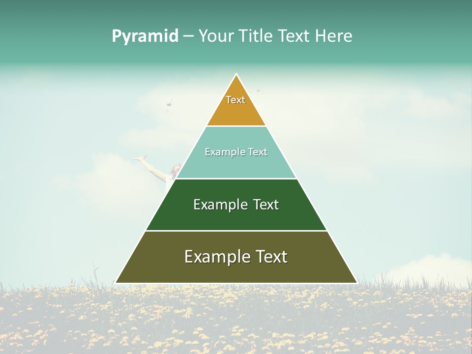 A Woman Jumping In The Air With A Kite PowerPoint Template