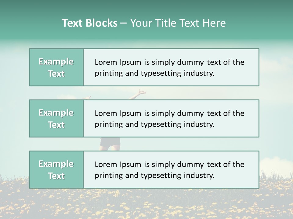 A Woman Jumping In The Air With A Kite PowerPoint Template