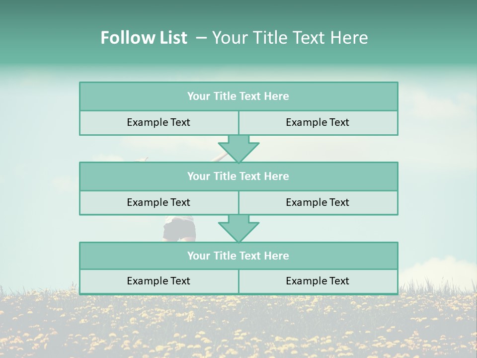 A Woman Jumping In The Air With A Kite PowerPoint Template