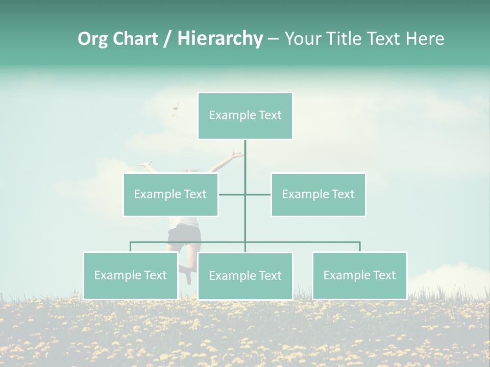 A Woman Jumping In The Air With A Kite PowerPoint Template