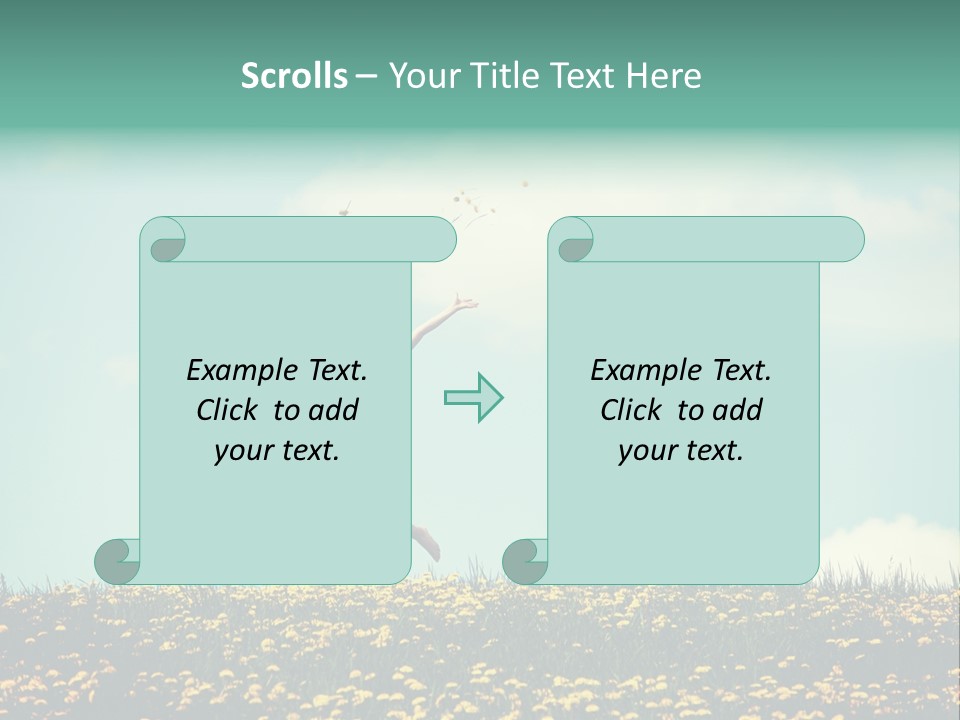 A Woman Jumping In The Air With A Kite PowerPoint Template