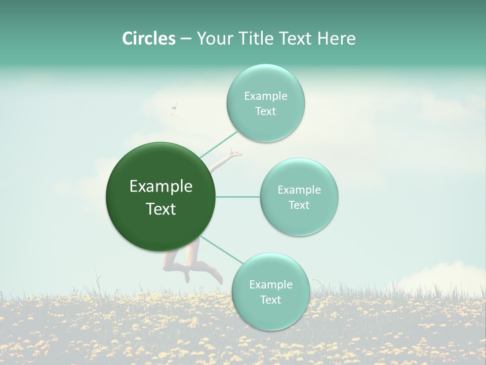 A Woman Jumping In The Air With A Kite PowerPoint Template