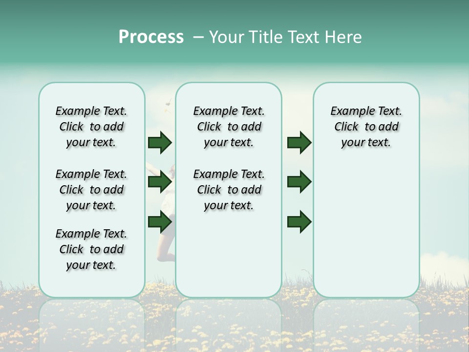 A Woman Jumping In The Air With A Kite PowerPoint Template