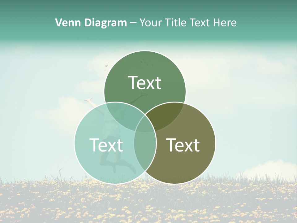 A Woman Jumping In The Air With A Kite PowerPoint Template