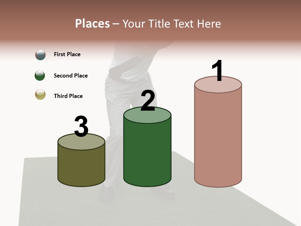 A Man Swinging A Golf Club On Top Of A Green Field PowerPoint Template