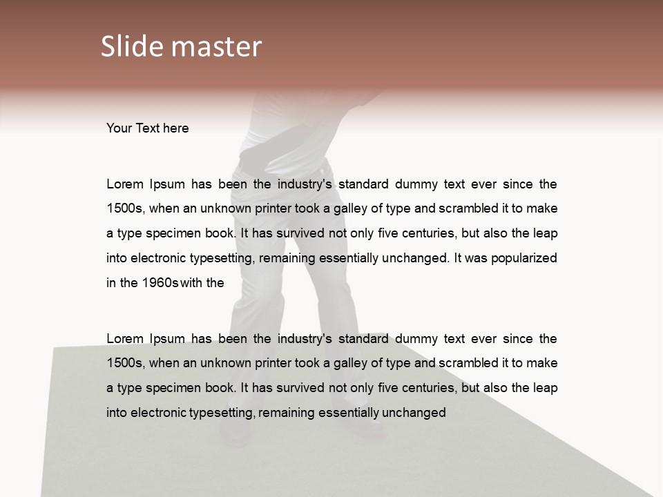 A Man Swinging A Golf Club On Top Of A Green Field PowerPoint Template