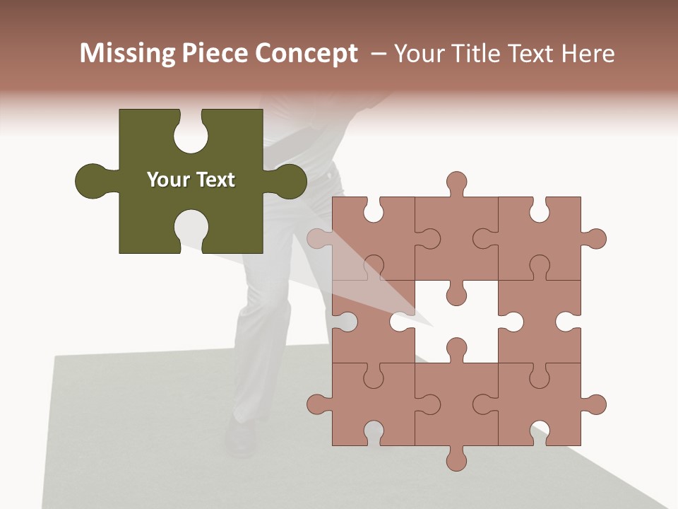 A Man Swinging A Golf Club On Top Of A Green Field PowerPoint Template