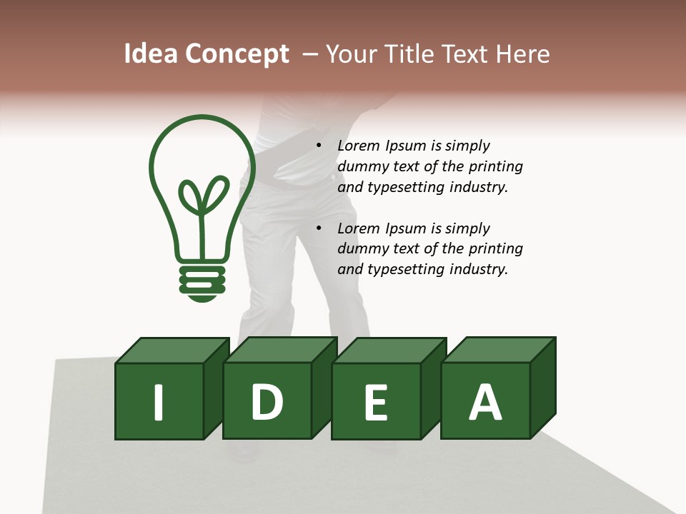 A Man Swinging A Golf Club On Top Of A Green Field PowerPoint Template