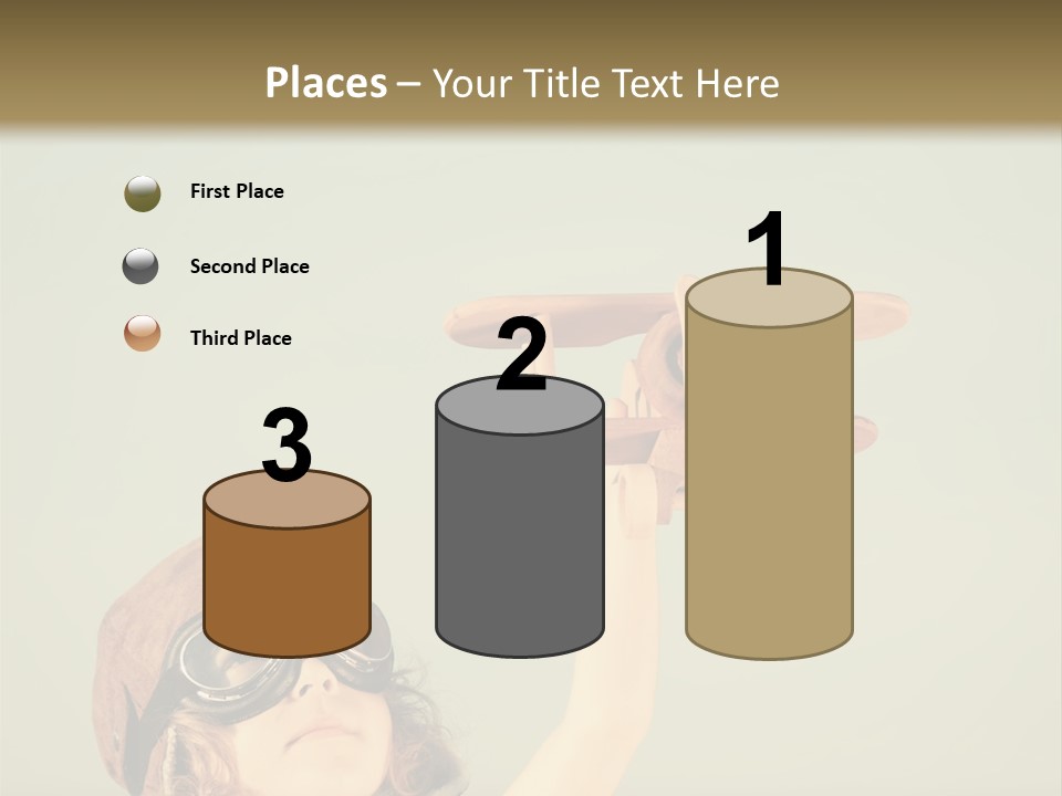 A Little Girl Holding A Toy Airplane In Her Hand PowerPoint Template