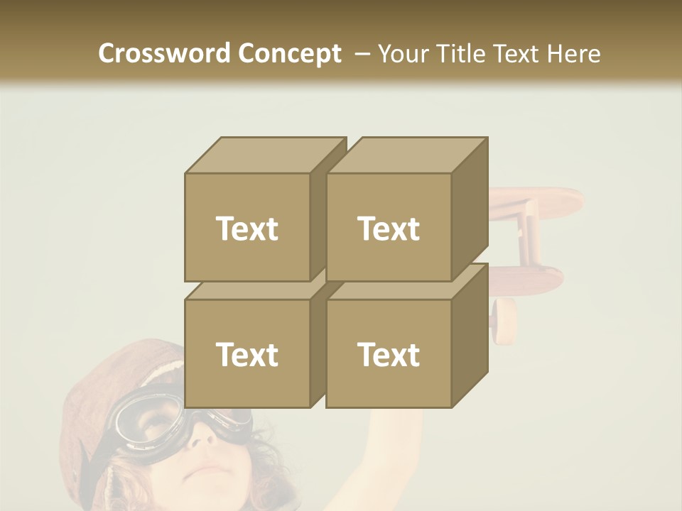 A Little Girl Holding A Toy Airplane In Her Hand PowerPoint Template