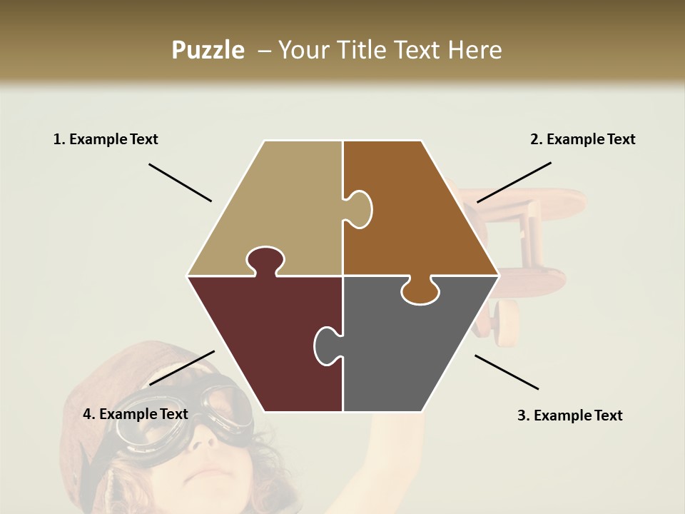 A Little Girl Holding A Toy Airplane In Her Hand PowerPoint Template