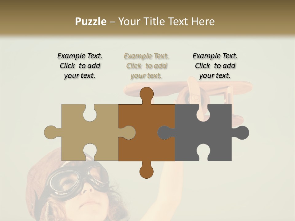 A Little Girl Holding A Toy Airplane In Her Hand PowerPoint Template