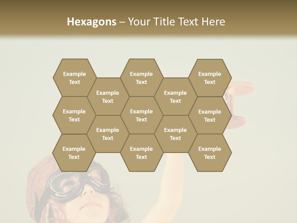 A Little Girl Holding A Toy Airplane In Her Hand PowerPoint Template