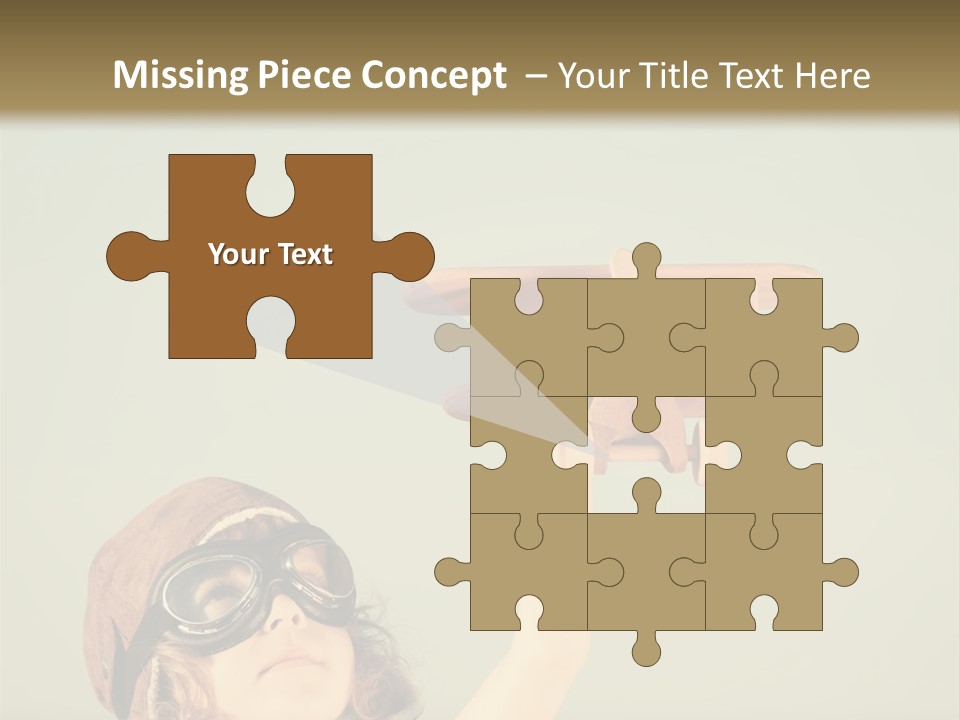 A Little Girl Holding A Toy Airplane In Her Hand PowerPoint Template