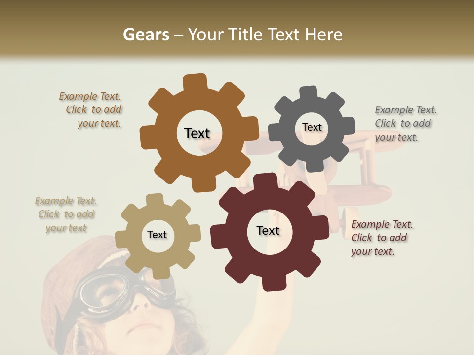 A Little Girl Holding A Toy Airplane In Her Hand PowerPoint Template