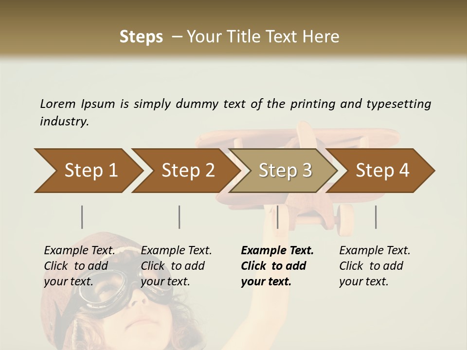 A Little Girl Holding A Toy Airplane In Her Hand PowerPoint Template