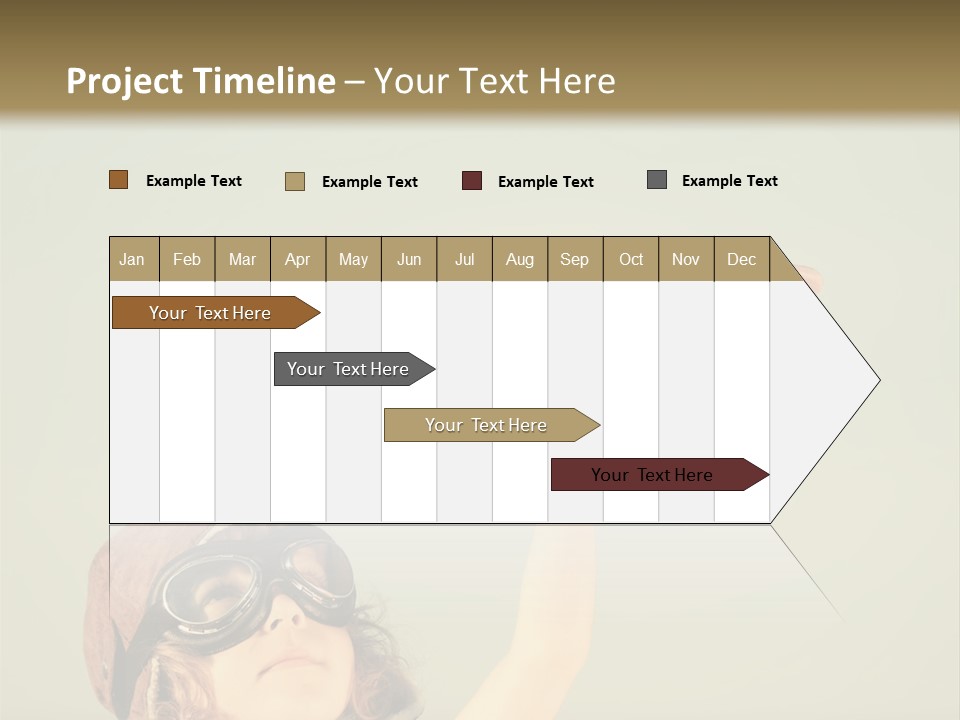 A Little Girl Holding A Toy Airplane In Her Hand PowerPoint Template