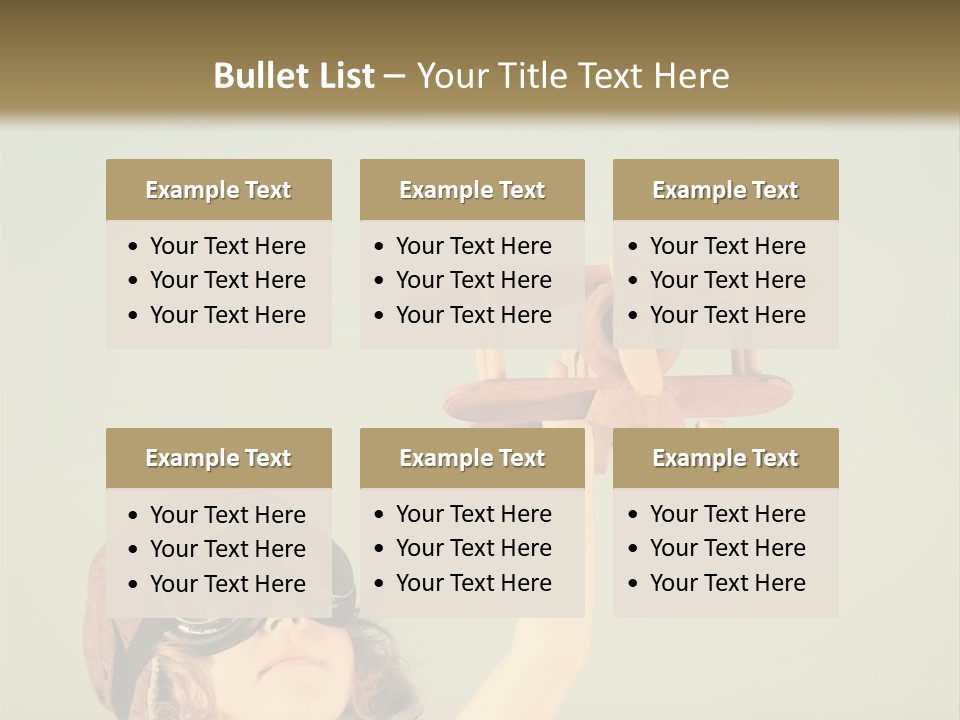 A Little Girl Holding A Toy Airplane In Her Hand PowerPoint Template