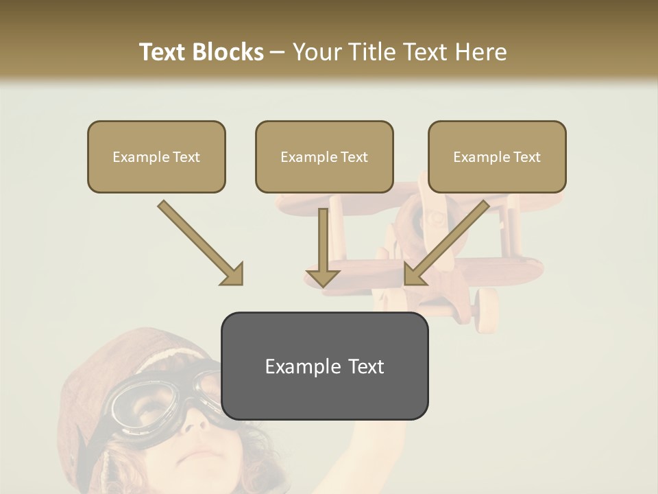 A Little Girl Holding A Toy Airplane In Her Hand PowerPoint Template