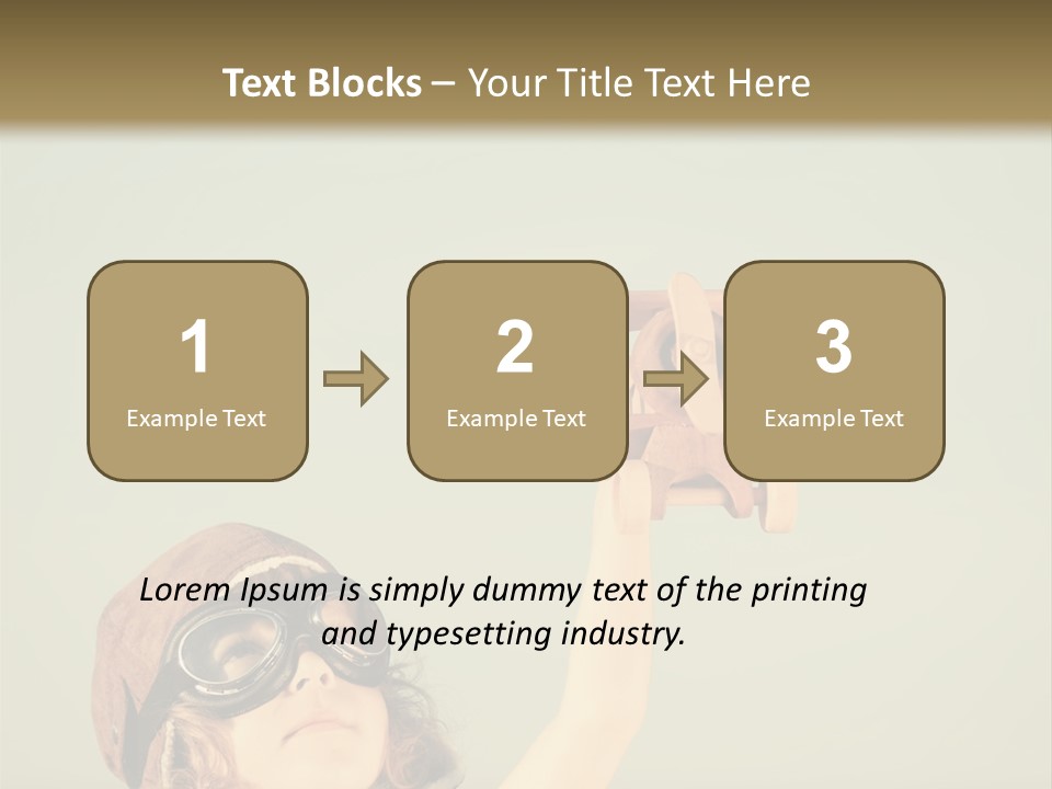 A Little Girl Holding A Toy Airplane In Her Hand PowerPoint Template