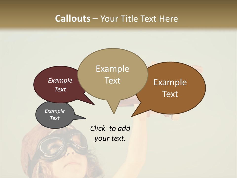 A Little Girl Holding A Toy Airplane In Her Hand PowerPoint Template