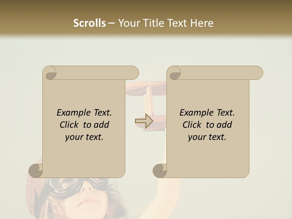 A Little Girl Holding A Toy Airplane In Her Hand PowerPoint Template