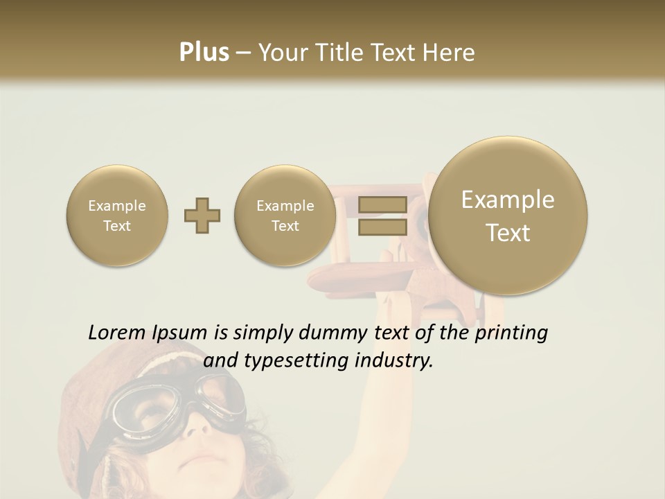 A Little Girl Holding A Toy Airplane In Her Hand PowerPoint Template