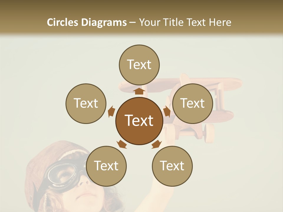 A Little Girl Holding A Toy Airplane In Her Hand PowerPoint Template